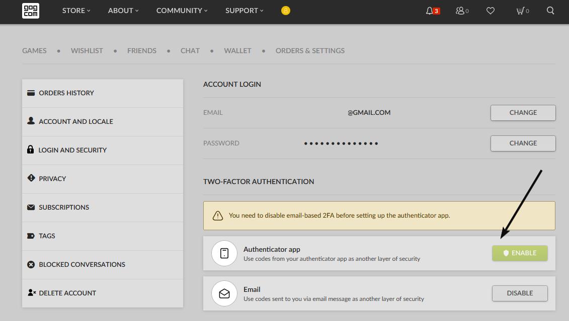 How to enable 2FA to protect your GOG account