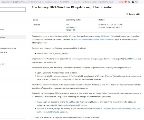 How to fix KB5034441 0x80070643 error on Windows 10