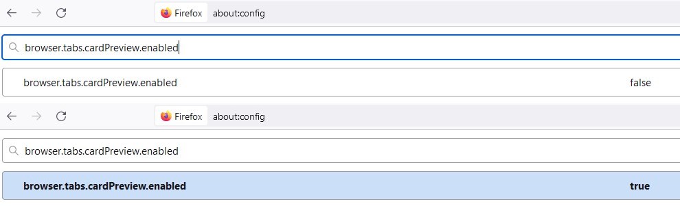 How to manually enable Tab Previews in Firefox