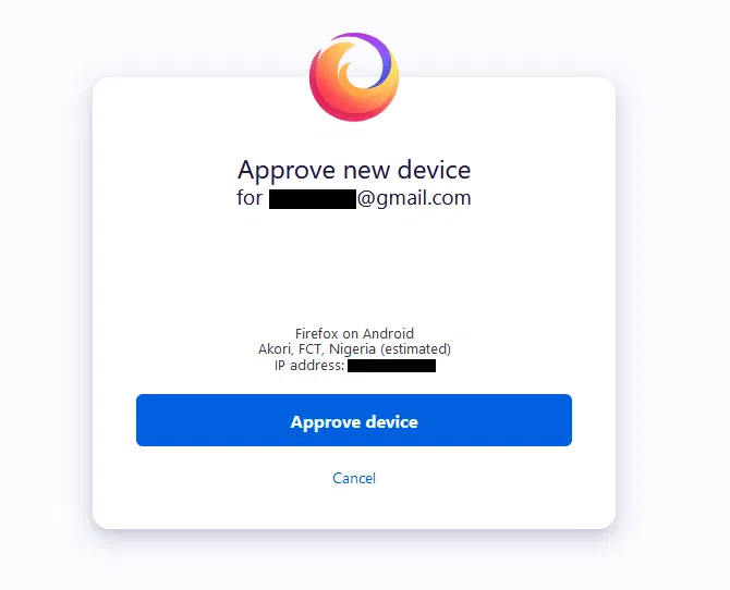 How To Sync Firefox Approve New Device 1