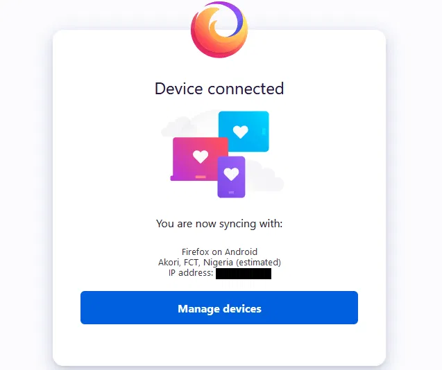 How To Sync Firefox Device Connected