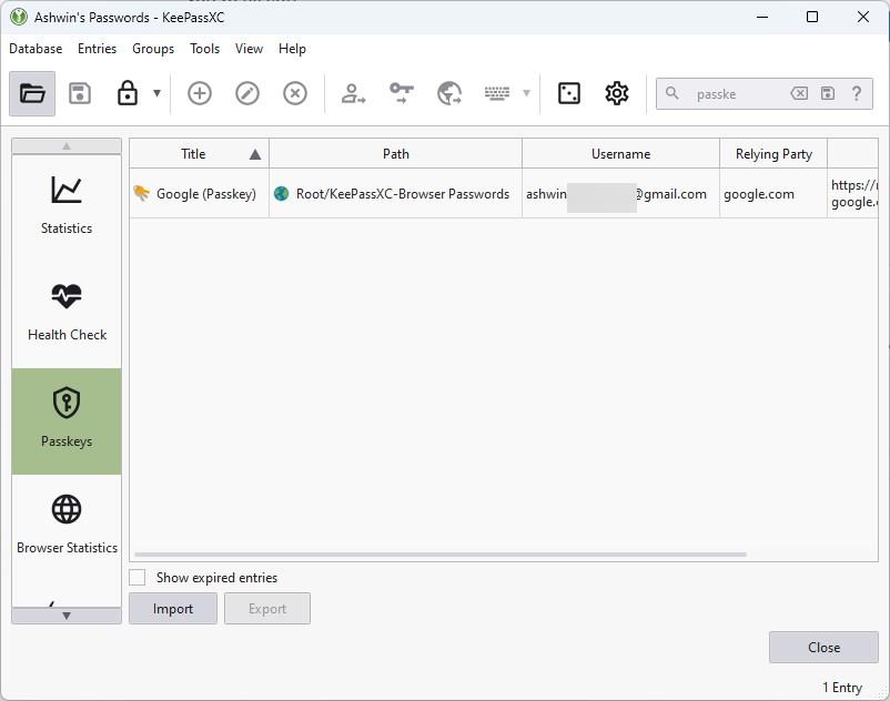 How to use Passkeys in KeepassXC password manager