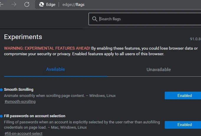 Import Export Edge Flags