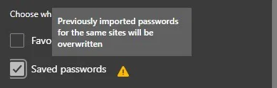 Import Export Edge Warning Import Export Edge Overwritten Message