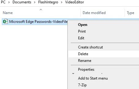 Import Export Edge Passwords Delete