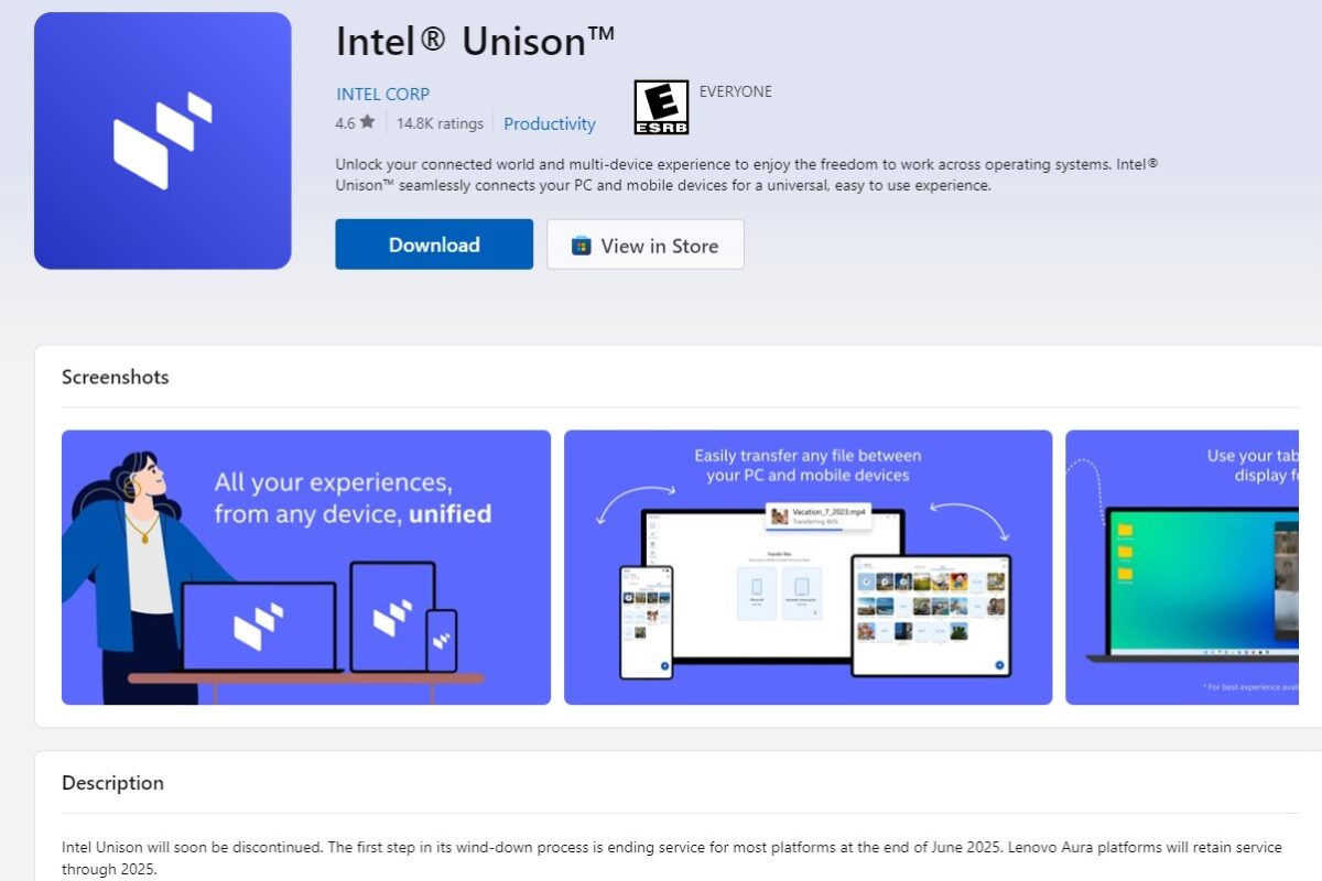 Intel Unison app to be discontinued in June 2025