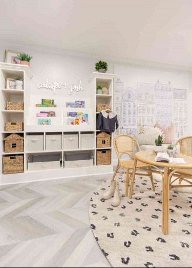 chevron floors in basement 