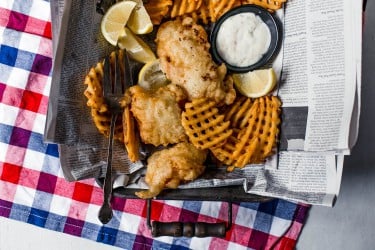 Real English Fish and Chips With Yorkshire Beer Batter