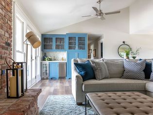 Kerrie Kelly Studio brick fireplace wall