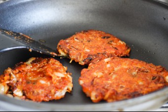 Pan frying Homemade Kimchi Pancake