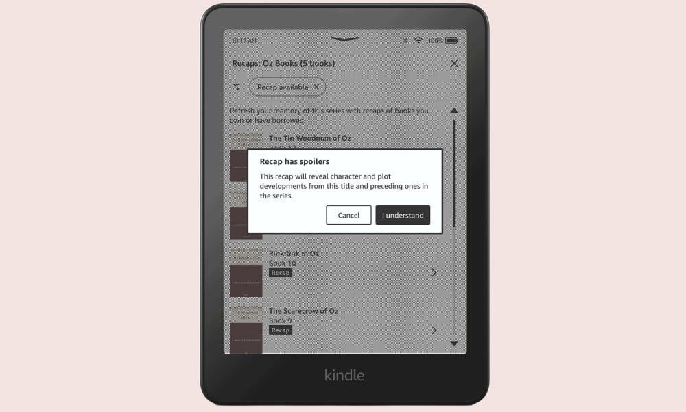 Recap feature on Kindle.