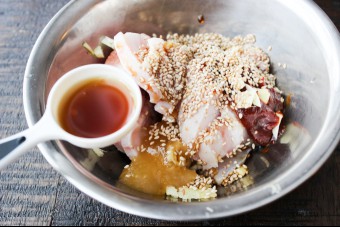 Korean style pan-fried pork belly marinate