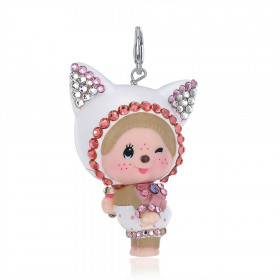 Monchhichi Crystal Cat Charm(L) WH