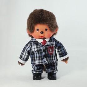 Monchhichi Blue/Black Check Suit Boy