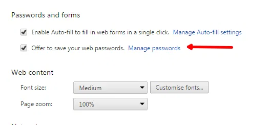 Manage Saved Passwords in Google Chrome Manage Saved Passwords in Google Chrome