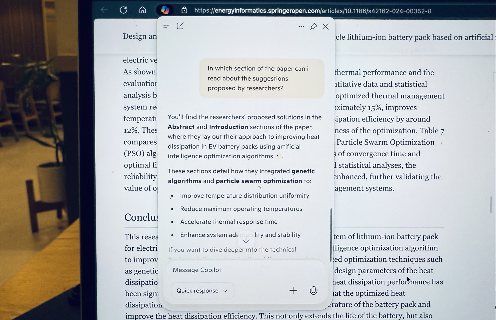 Engaging with the Copilot AI functionality of Microsoft Edge.