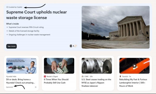 Microsoft Edge is testing Copilot Discover