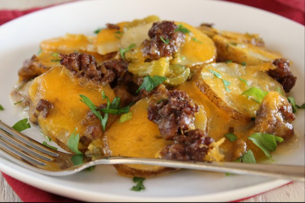 Kittencal's Scalloped Potato and Ground Beef Casserole