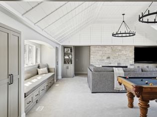 neutral color drenched basement