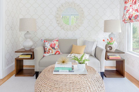 Neutral Toned Living Room with textured accents
