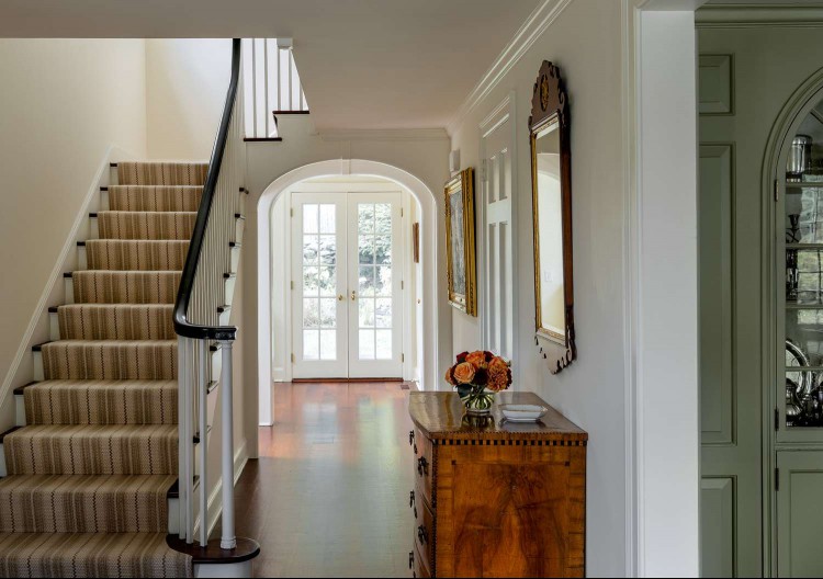 front entrance of Colonial-Revival house