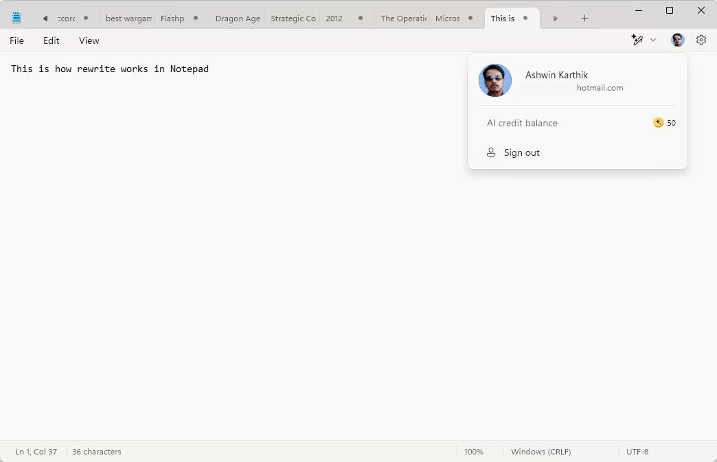 Notepad AI credits balance