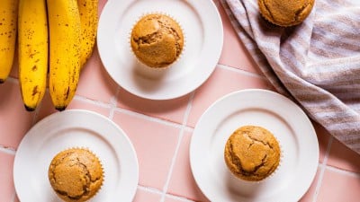 Whole Wheat Honey Banana Muffins