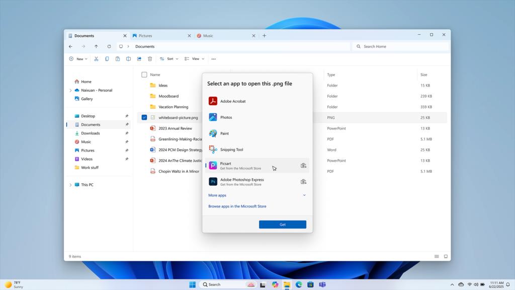 Open with file extension app recommendation microsoft store