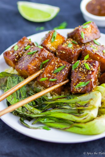 Soy-Brown Sugar Glazed Pan-fried Tofu