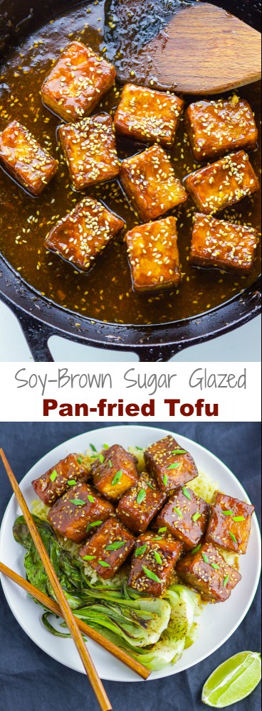 Soy-Brown Sugar Glazed Pan-fried Tofu