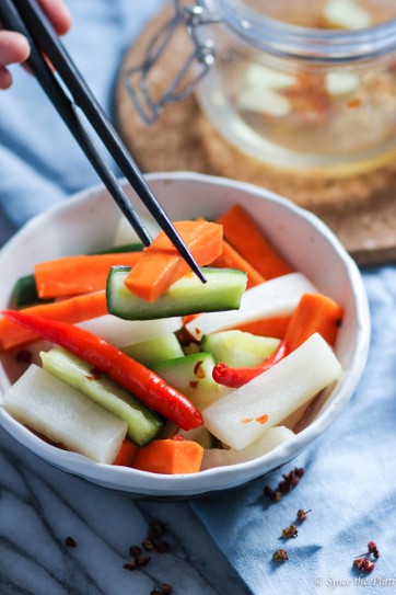 Pickled Daikon Radish, Carrot and Cucumber