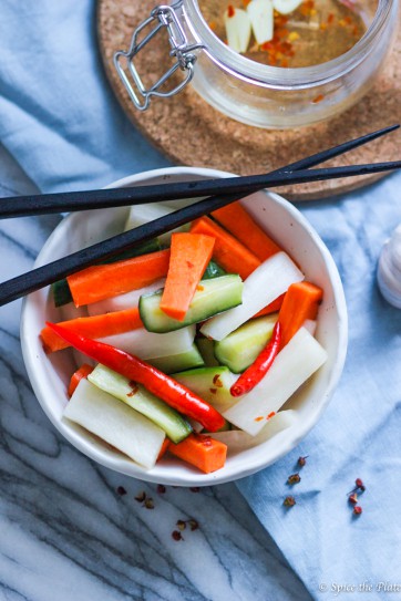 Pickled Daikon Radish, Carrot and Cucumber for the summer