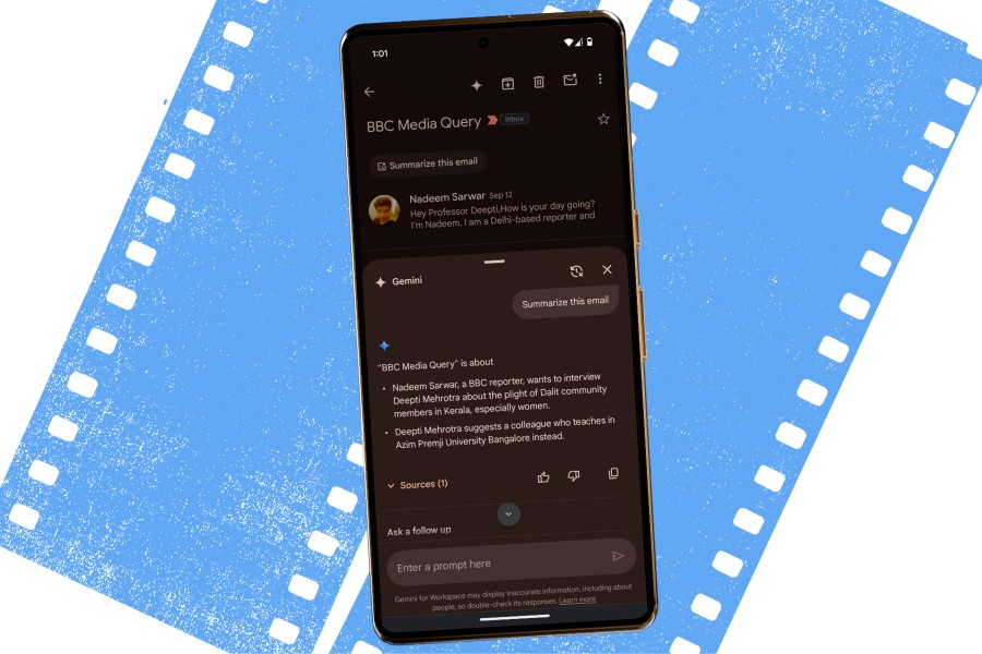 Gemini on Pixel 9 pulling up an email summary