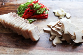 Pork Belly and Mushroom Ingredients
