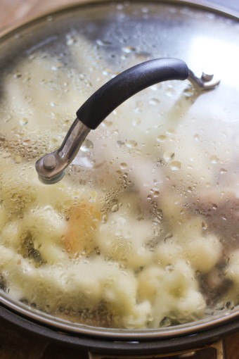 Simmered Pork Belly with Cauliflower