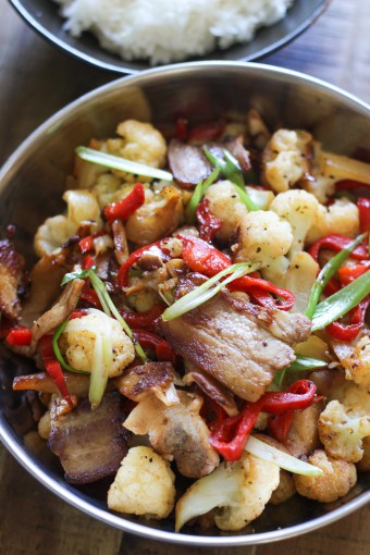 Sautéed Pork Belly with Cauliflower