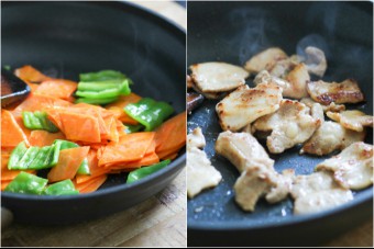 Pork belly with carrot step one