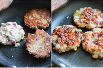 potato pancake with bacon step two