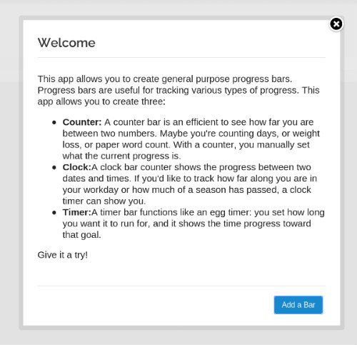 Progress Bar Timer Welcome