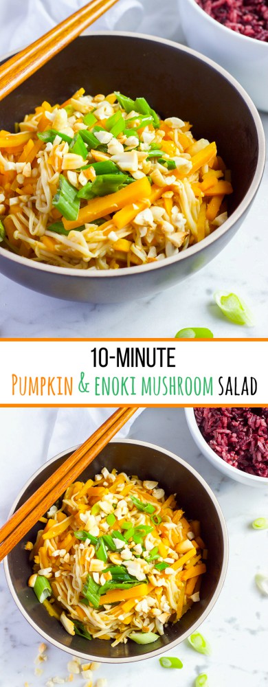 Pumpkin and Enoki Mushroom Salad For Pinterest