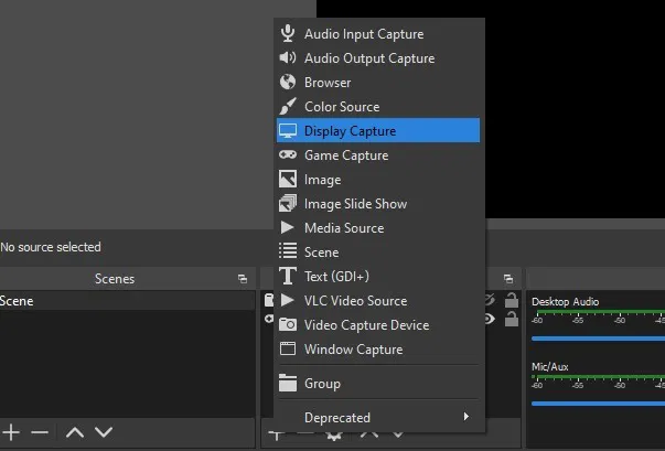 Record Meeting Host Obs Display Capture