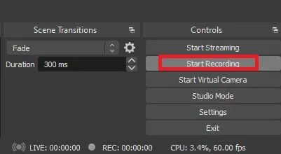 Record Meeting Host Obs Start Recording