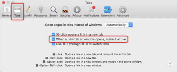 Safari Tabs -mte- Preferences