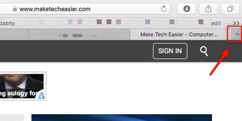 Safari Tabs -mte- open new