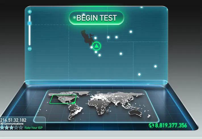 Saving on internet - speed test tool