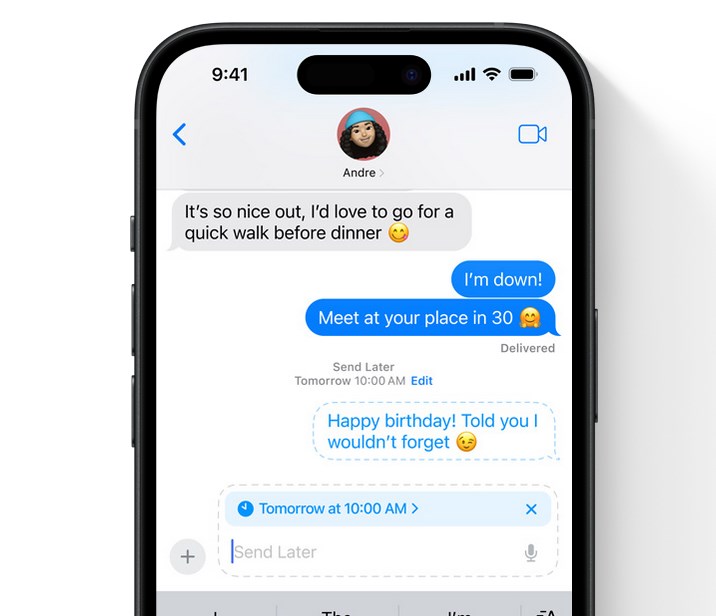 Schedule messages to be sent later in ios 18