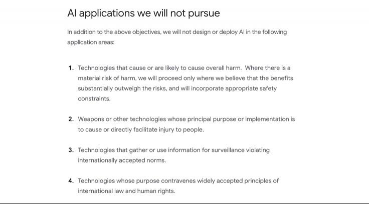Google Ai principles (old version).