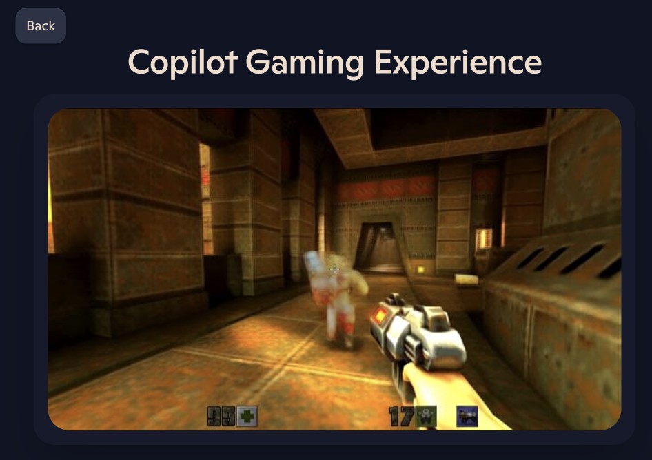 Copilot Quake II game.