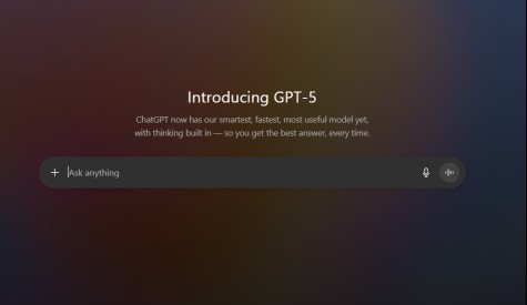 ChatGPT homepage showing GPT-5