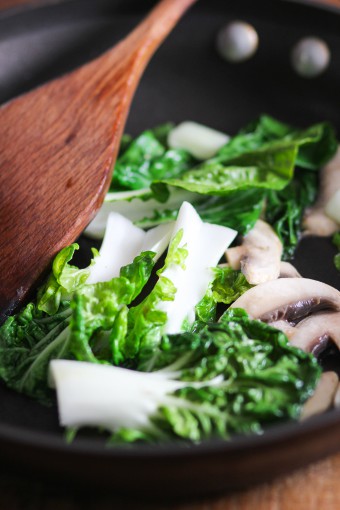 baby bok choy and mushroom